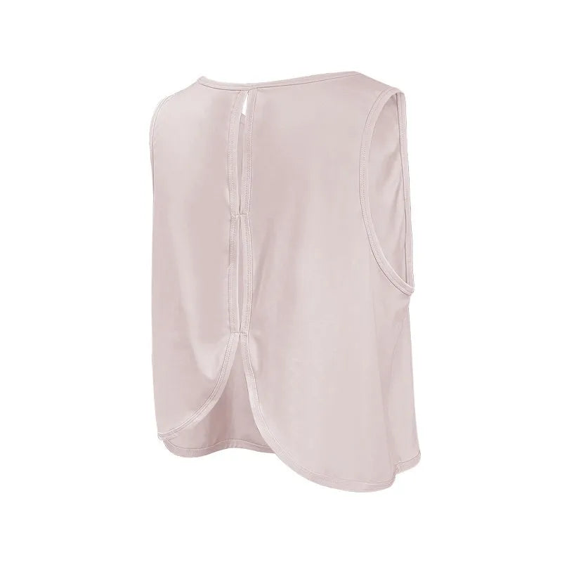 Hellrosa, nahtlose Sport-Tanktop für Yoga und Fitness.