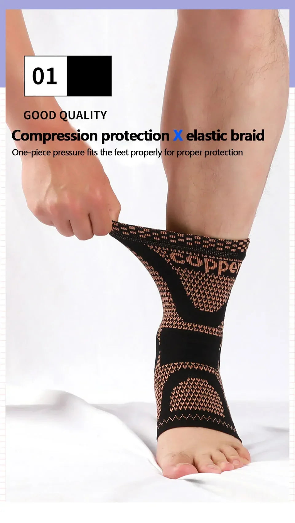Copper-Infused Compression Ankle Support for Sports & Daily Wear