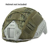 Olive green tactical helmet cover designed for airsoft and paintball