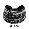 Black and gray patterned boho cotton turban headbands for workout and yoga