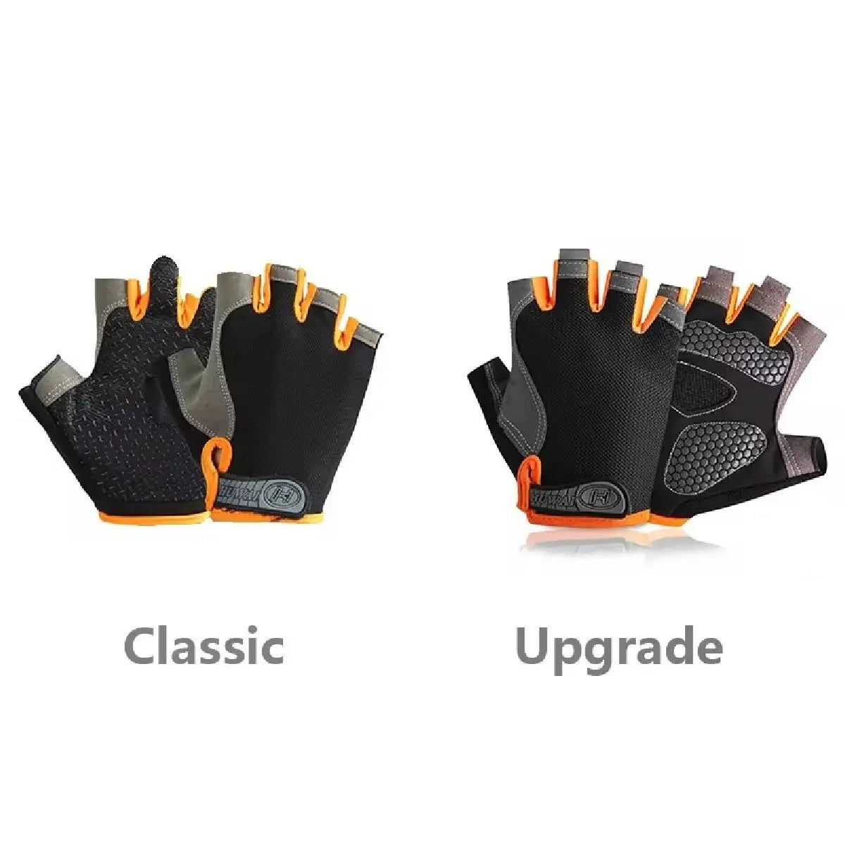 Comparison of Classic and Upgrade fingerless gloves for sports and outdoor activities