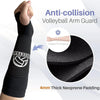 Black anti-collision volleyball arm guard with 4mm thick neoprene padding for protection