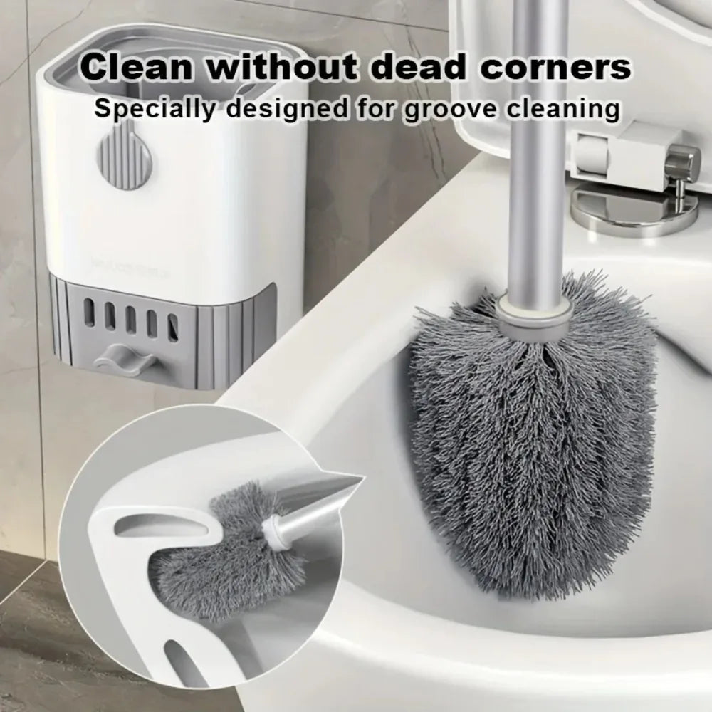 Wall-Mounted Toilet Brush Set with Holder