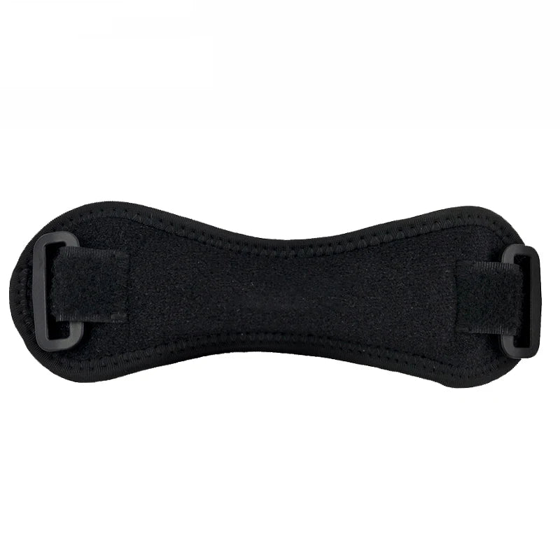 Black adjustable patella tendon support brace for knee pain relief