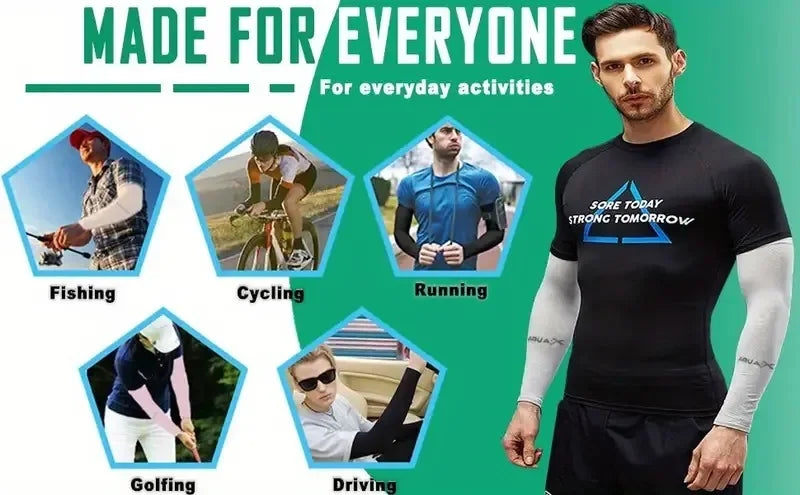Mann in schwarzem Sportshirt und weißen Ärmeldemonstriert die Vielseitigkeit von Ice Silk Sports-Armschmuck