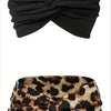 Black fabric adjustable sports headband tied in a knot