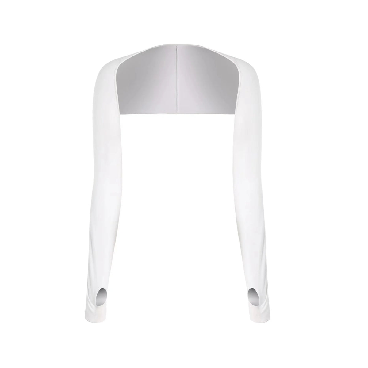 White ultra-thin UV protection arm sleeves displayed vertically.