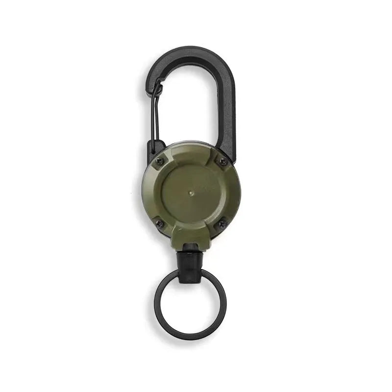 Retractable Heavy-Duty Keychain Reel with Carabiner Clip