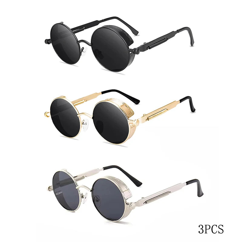 Classic Round Metal Frame Sunglasses with UV400 Protection