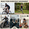 Cinq images montrant diverses activités comme le vélo, la course, le chevauchement et l'entraînement, avec un casque paisley 