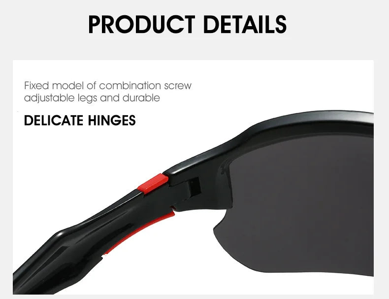 Polarized Half-Frame Sport Sunglasses with Anti-Glare Lenses