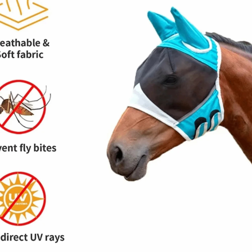 Breathable Horse Fly Mask with Adjustable Mesh
