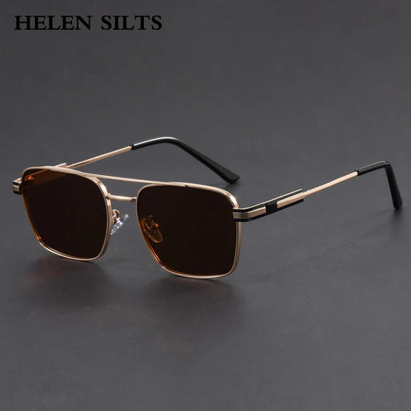 Square Metal Sunglasses with UV400 Protection