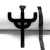 Gothic Stainless Steel Cross Pendant Necklace