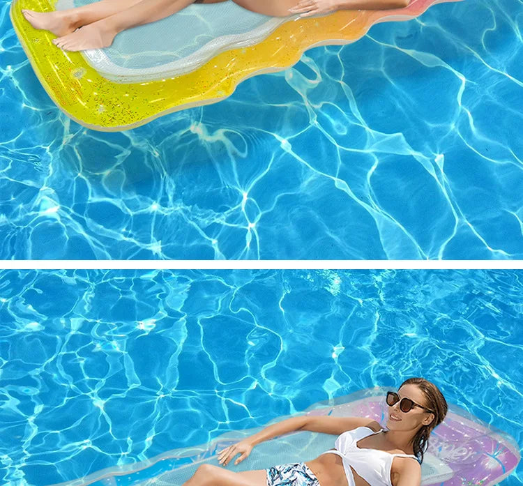 Striped Inflatable Pool Hammock for Adults