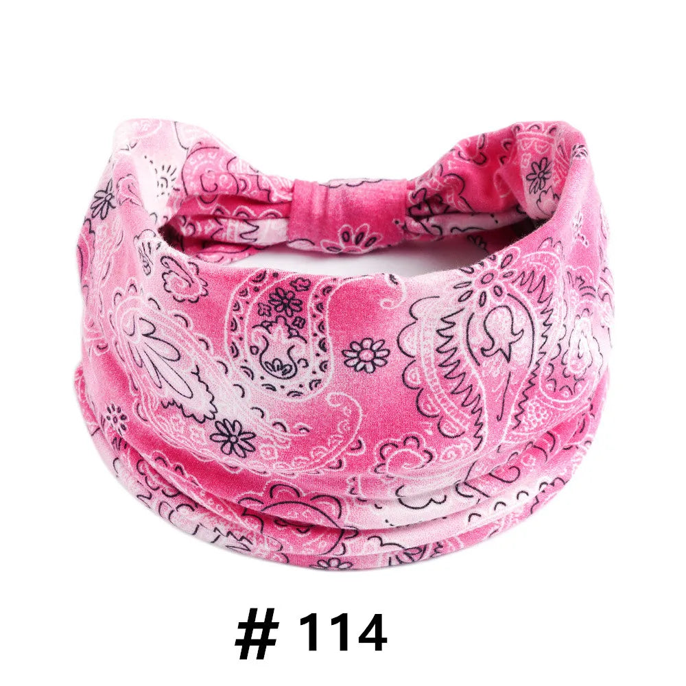 Boho Print Cotton Headbands for Hair and Workout