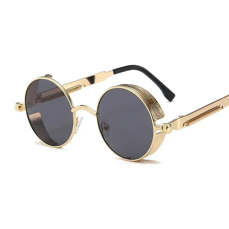 Retro Round Metal Sunglasses with UV400 Protection