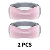 Two pink and gray adjustable knee straps for tendon support