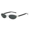 Retro Oval Sunglasses with Slim Metal Frame