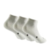 A set of white performance ankle socks for running and athletic activities