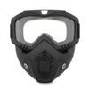 نظارات دراجات وسكوتر كاملة الوجه سوداء ومقاومة للغبار وعدسة شفافة