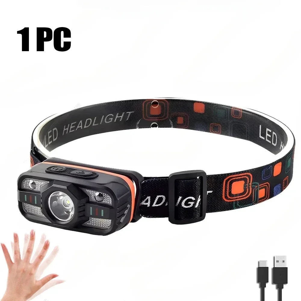 USB Rechargeable LED Headlamp with 6 Lighting Modes