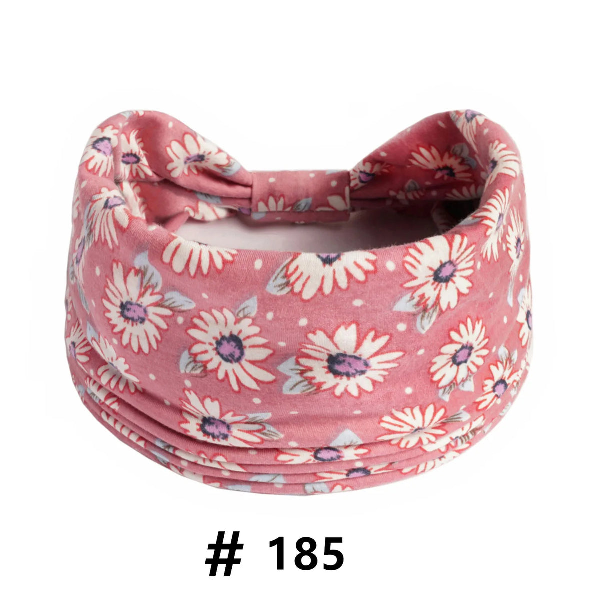 Bandeau en coton stretch floral rose style bohème noué en nœud