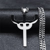 Gothic Stainless Steel Cross Pendant Necklace