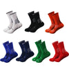 A collection of colorful athletic sports socks in various patterns and colors.