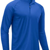 A royal blue men's lightweight UV protection long sleeve shirt shown in a front view.