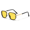 Classic pilot polarized sunglasses with yellow lenses and gold-toned frames