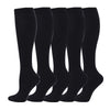 A pack of black medical grade compression socks for veins and sports.