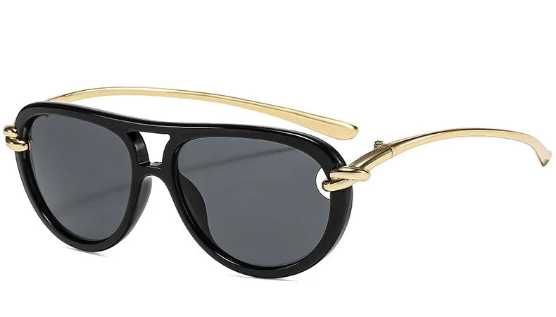 Elegant Knot Double Beam Pilot Sunglasses
