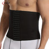 A black slimming corset waist trainer belt worn by a person, visible on the torso and waist area.