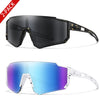 A pair of youth UV400 sunglasses with a square frame shown in dark gray and blue mirrored lenses.