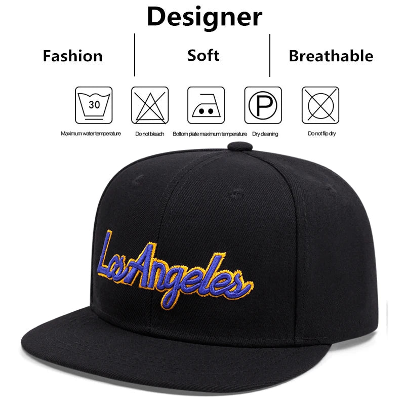 Embroidered Los Angeles Baseball Cap with Adjustable Snapback Closure
