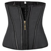 Corset de maintien noir sans coutures avec fermeture éclair avant