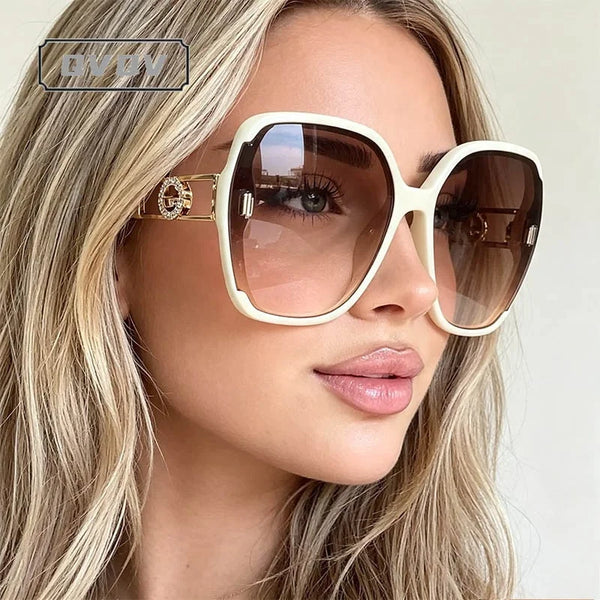 Oversized Square Sunglasses with Gradient Lenses