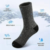 A close-up view of a black merino wool hiking sock highlighting features like elasticity, breathability, and moisture-wicking