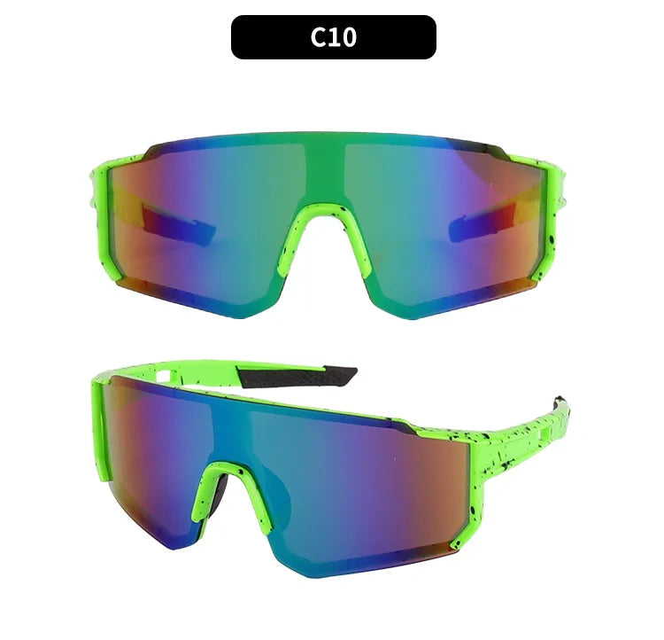 UV400 Cycling Sunglasses with Blue Mirror Lens