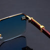 Rimless Rectangle Sunglasses for Men and Women
