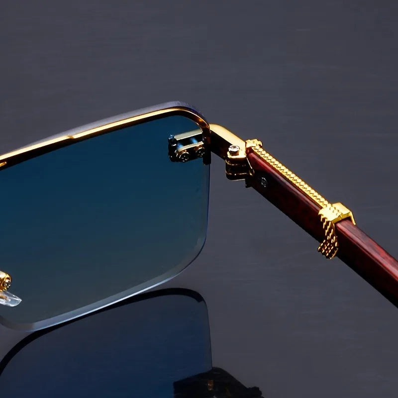 Rimless Rectangle Sunglasses for Men and Women