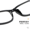 Black square frame blue light blocking glasses with a dark finish
