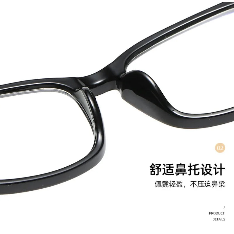 Black square frame blue light blocking glasses with a dark finish