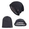Fleece-Lined Knit Beanie Winter Hat
