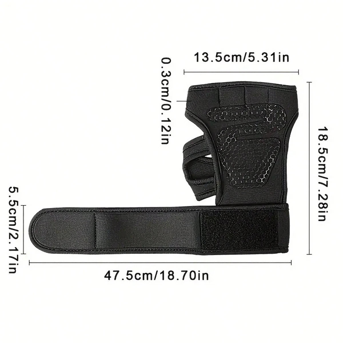 Black gym lifting workout gloves designed for hand and wrist protection.
