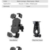 Un kit de supports de téléphone Rockbros comprenant un support pour guidon, une base assortie et un support pour rétroviseur.