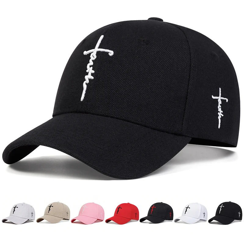 A black embroidered snapback baseball cap featuring white text on the front.