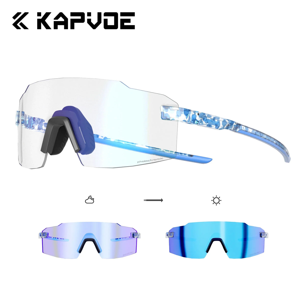 TR90 Photochromic Running Sunglasses with UV400 Protection