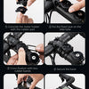 Schematic diagram showing the installation steps for a rubber band on a bike tube using a GPS cycling computer.